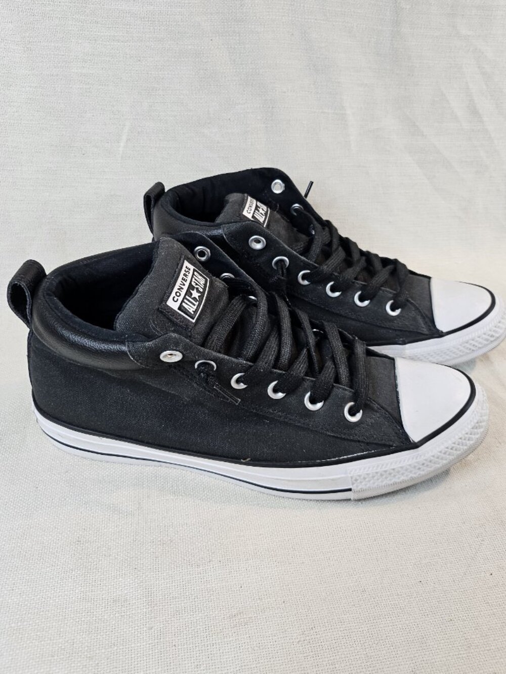 Converse Black and White Mid-Top Sneakers - Picture 4 of 8